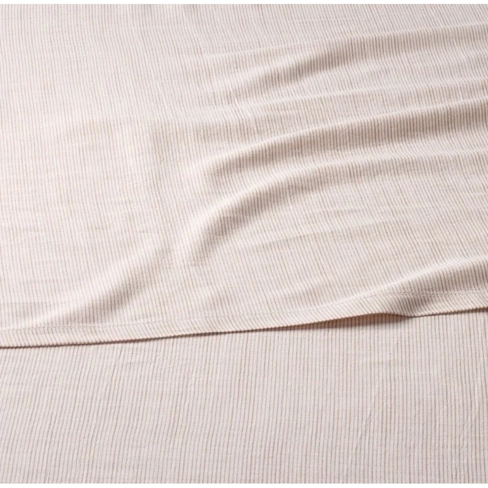 4pc KING MicroStripe Sheet Set Rust - Hearth & Hand with Magnolia NEW!
